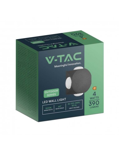 10588-Applique LED da Muro  con  Fasci Luminosi Corpo Nero  IP-2