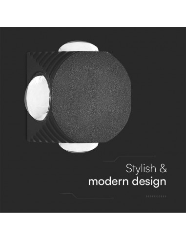 10588-Applique LED da Muro  con  Fasci Luminosi Corpo Nero  IP-6