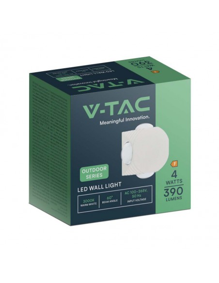 10589-Applique LED da Muro  con  Fasci Luminosi Corpo Bianco  IP-2