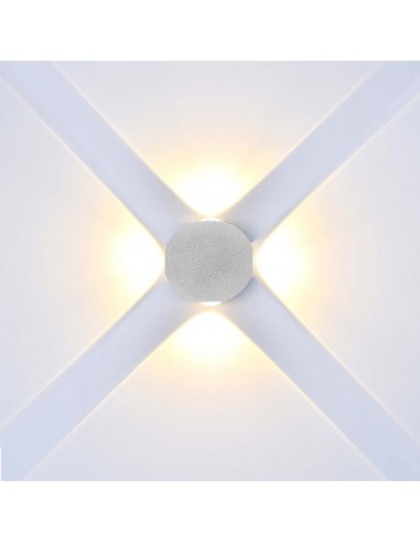 10589-Applique LED da Muro  con  Fasci Luminosi Corpo Bianco  IP-4
