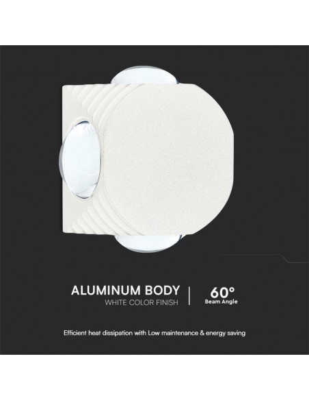 10589-Applique LED da Muro  con  Fasci Luminosi Corpo Bianco  IP-7