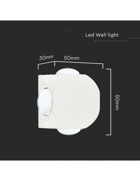 10591-Applique LED da Muro  con  Fasci Luminosi Corpo Bianco  IP-3