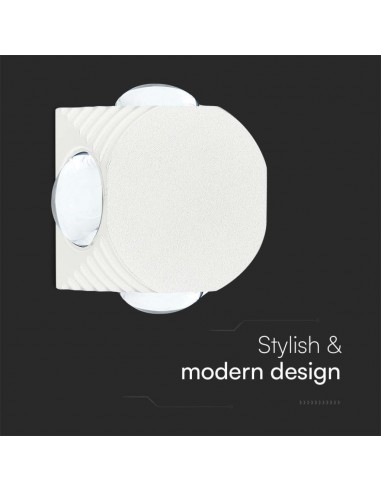 10591-Applique LED da Muro  con  Fasci Luminosi Corpo Bianco  IP-6