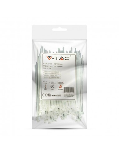 11159-Fascetta per Cavi xmm Colore Bianco Confezione  pezzi-2