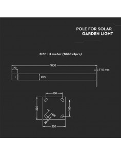 11258-Palo da giardino altezza m Diametro -  Colore Nero-1 2