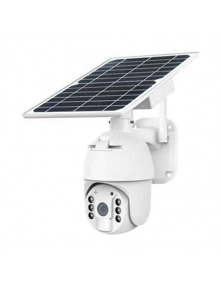 11618-Camera di Videosorveglianza con Pannello Solare HD Orientabile PTZ WiFi Visione Notturna e Sensore di Movimento con Microf