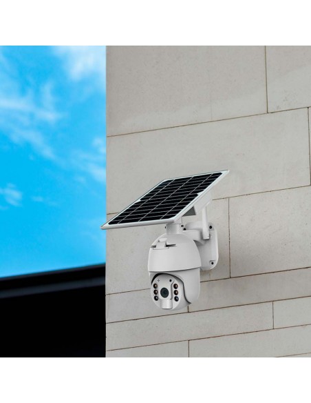 11618-Camera di Videosorveglianza con Pannello Solare HD Orientabile PTZ WiFi Visione Notturna e Sensore di Movimento con Microf