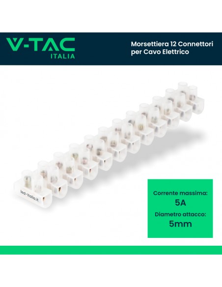 11800-Morsettiera  Connettori per Cavo Elettrico A mm Colore Bianco Confezione  Pezzi -  Connettori-3