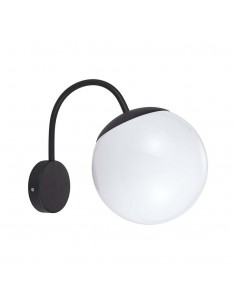 11823-Lampada LED da Muro con Sfera Opale e Portalampada E Colore Nero Opaco IP-1