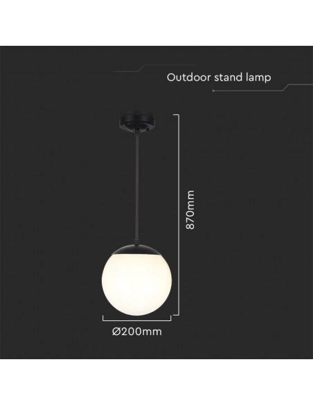 11825-Lampadario LED da Soffitto con Portalampada E max  Colore Nero Opaco Øxmm IP-2