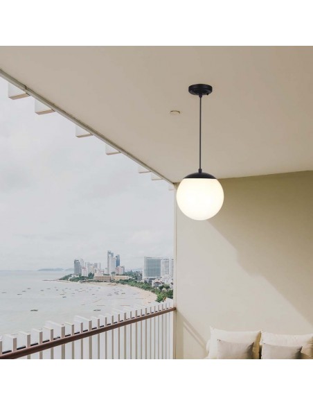 11825-Lampadario LED da Soffitto con Portalampada E max  Colore Nero Opaco Øxmm IP-3