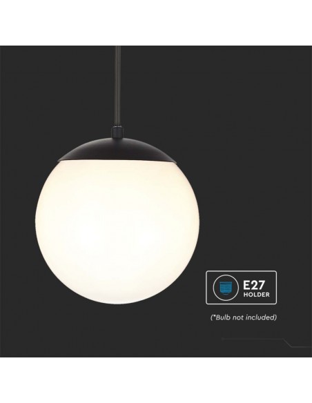 11825-Lampadario LED da Soffitto con Portalampada E max  Colore Nero Opaco Øxmm IP-5