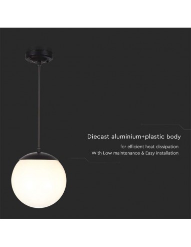 11825-Lampadario LED da Soffitto con Portalampada E max  Colore Nero Opaco Øxmm IP-7