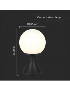 11826-Lampada LED da Terra a Lanterna con Portalampada EColore Nero Opaco h mm IP-1 2