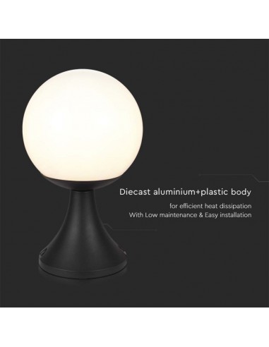 11826-Lampada LED da Terra a Lanterna con Portalampada EColore Nero Opaco h mm IP-7