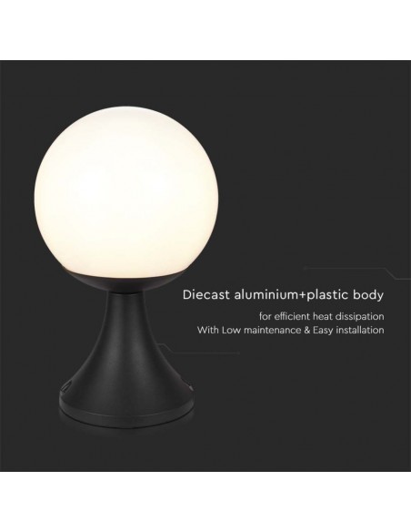 11826-Lampada LED da Terra a Lanterna con Portalampada EColore Nero Opaco h mm IP-7