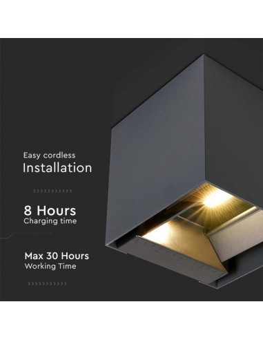 11885-Lampada LED da Giardino con Pannello solare e Sensore  Colore Nero   -7