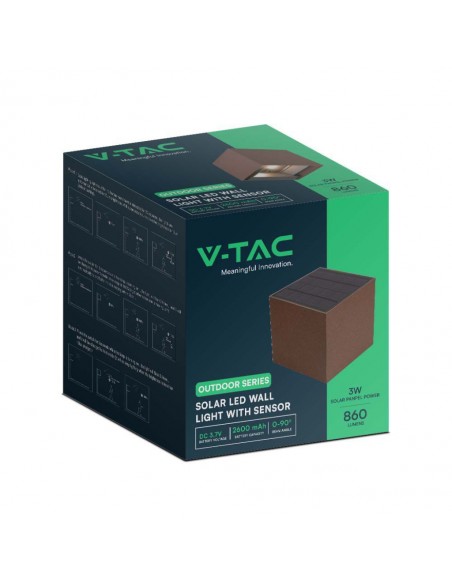 11888-Lampada LED da Giardino con Pannello solare e Sensore  Colore Corten   -2