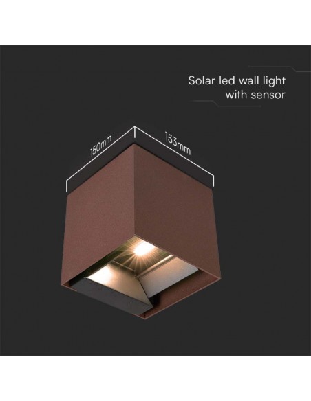 11888-Lampada LED da Giardino con Pannello solare e Sensore  Colore Corten   -3