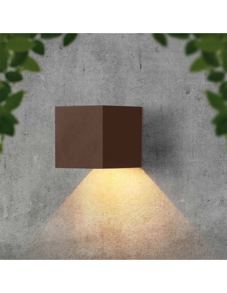 11888-Lampada LED da Giardino con Pannello solare e Sensore  Colore Corten   -4