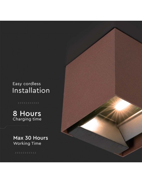 11889-Lampada LED da Giardino con Pannello solare e Sensore  Colore Corten   -7