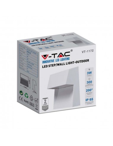 121402-Faretto LED Segnapasso Quadrato Montaggio a Plafone  Colore Bianco  -2