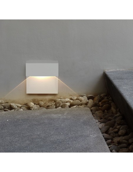 121402-Faretto LED Segnapasso Quadrato Montaggio a Plafone  Colore Bianco  -4