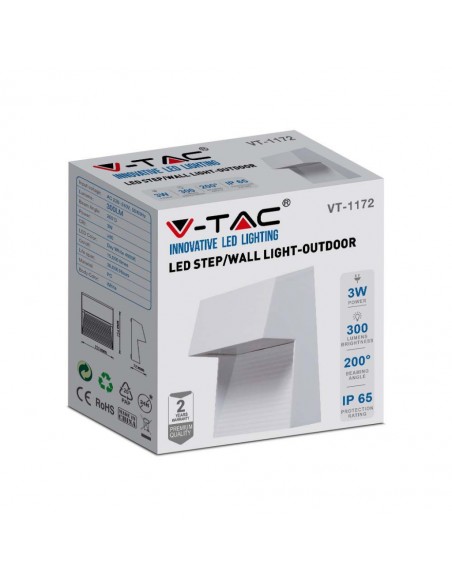 121403-Faretto LED Segnapasso Quadrato Montaggio a Plafone  Colore Bianco  -2