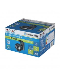 1235-Faretto LED COB da Binario  Colore Nero  CRI-1 2