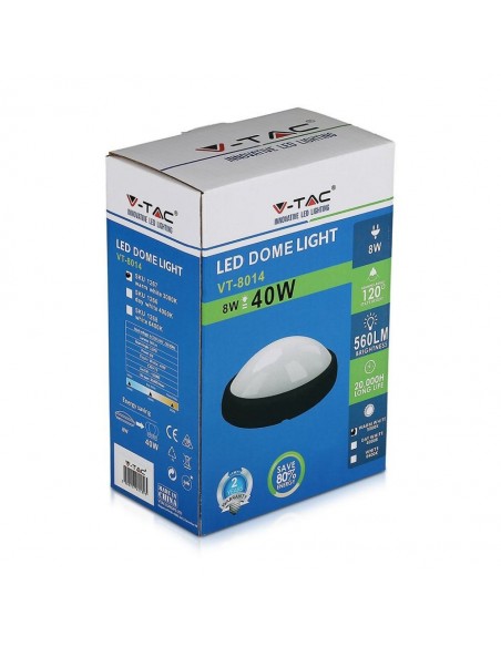 1267-Plafoniera LED Ovale  Colore Nero  IP-2