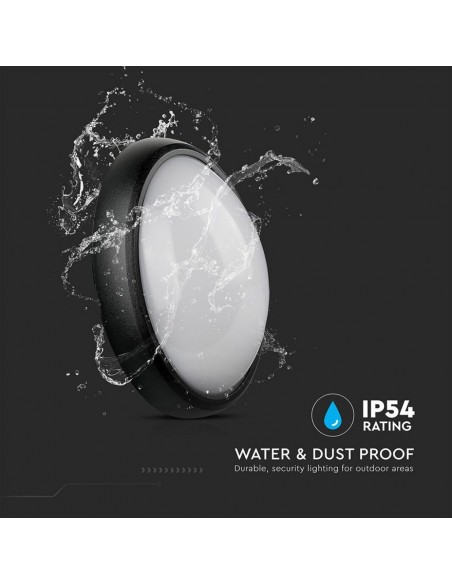 1267-Plafoniera LED Ovale  Colore Nero  IP-6