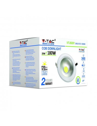 1275-Faretto LED da Incasso Rotondo LED COB  LM/W Colore Bianco -2