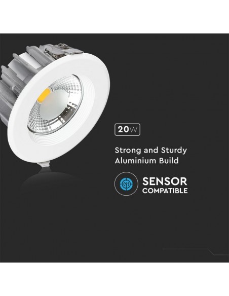 1275-Faretto LED da Incasso Rotondo LED COB  LM/W Colore Bianco -6