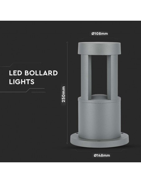 128319-Lampada LED da Giardino Fissaggio a Terra LED COB  Colore Grigio hcm  -3
