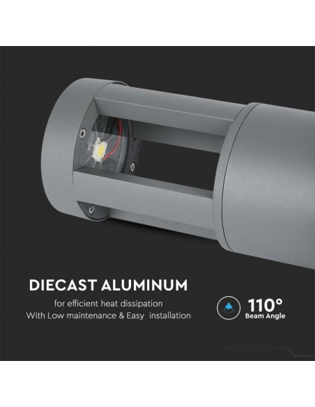 128319-Lampada LED da Giardino Fissaggio a Terra LED COB  Colore Grigio hcm  -6