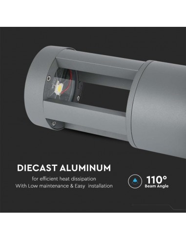 128320-Lampada LED da Giardino Fissaggio a Terra LED COB  Colore Grigio hcm  -6