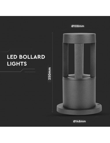 128323-Lampada LED da Giardino Fissaggio a Terra LED COB  Colore Nero hcm  -3