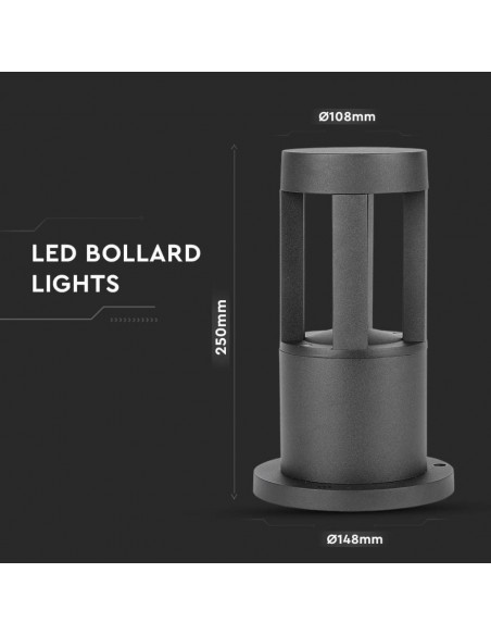 128323-Lampada LED da Giardino Fissaggio a Terra LED COB  Colore Nero hcm  -3