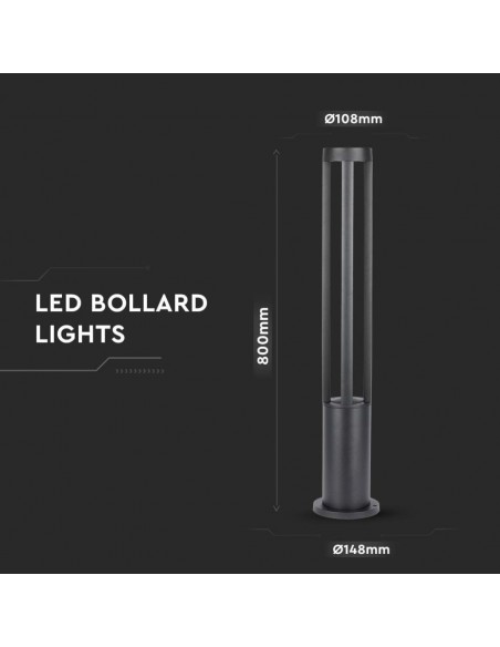 128333-Lampada LED da Giardino Fissaggio a Terra LED COB  Colore Nero hcm  -3