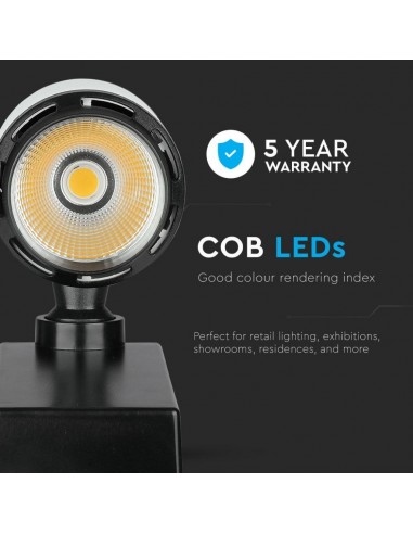 1334-Faretto LED da Binario  Colore Nero e Bianco -6