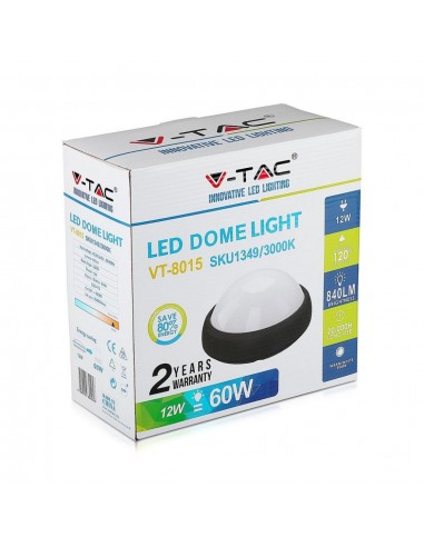 1349-Plafoniera LED Rotonda  Colore Nero  IP-2