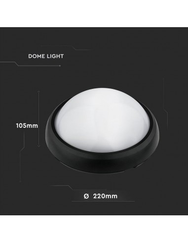 1349-Plafoniera LED Rotonda  Colore Nero  IP-3