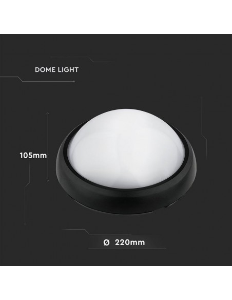 1349-Plafoniera LED Rotonda  Colore Nero  IP-3