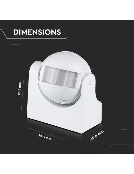 1354-Sensore di Movimento a Infrarossi  Montaggio a Plafone Max  IP-3