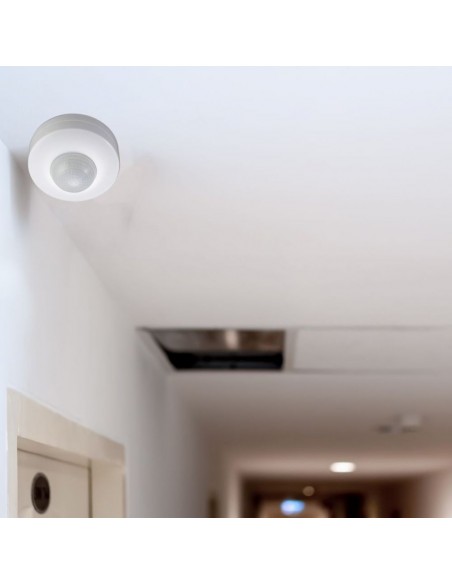 1355-Sensore di Movimento a Infrarossi  Montaggio a Plafone Con funzionalità ON/OFF Colore Bianco Max  IP-4
