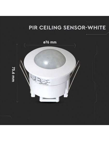 1356-Sensore di Movimento a Infrarossi  Montaggio a Incasso Max  IP-3