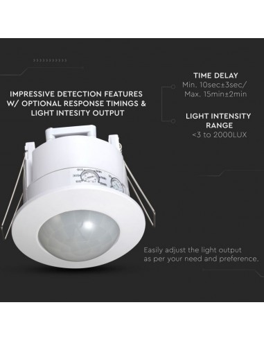 1356-Sensore di Movimento a Infrarossi  Montaggio a Incasso Max  IP-7