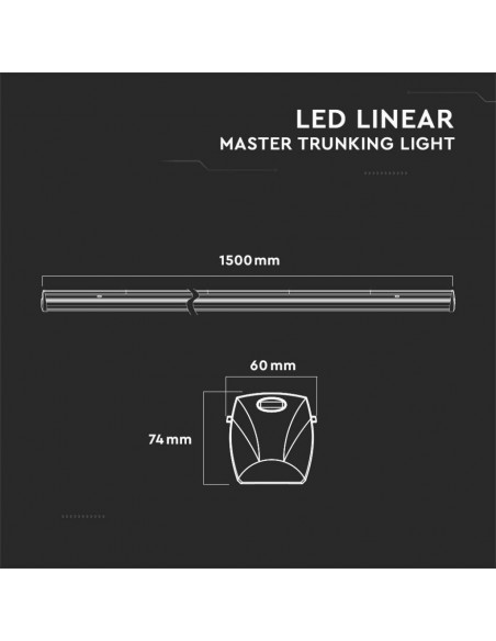 1362-Plafoniera LED Lineare Master  LM/W cm Doppia Lente Asimmetrica  IP Dimmerabile-3