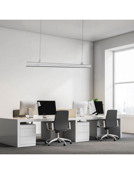 1362-Plafoniera LED Lineare Master  LM/W cm Doppia Lente Asimmetrica  IP Dimmerabile-5