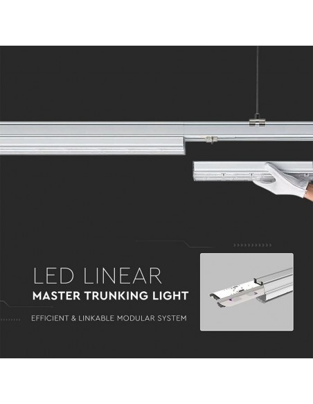 1362-Plafoniera LED Lineare Master  LM/W cm Doppia Lente Asimmetrica  IP Dimmerabile-6